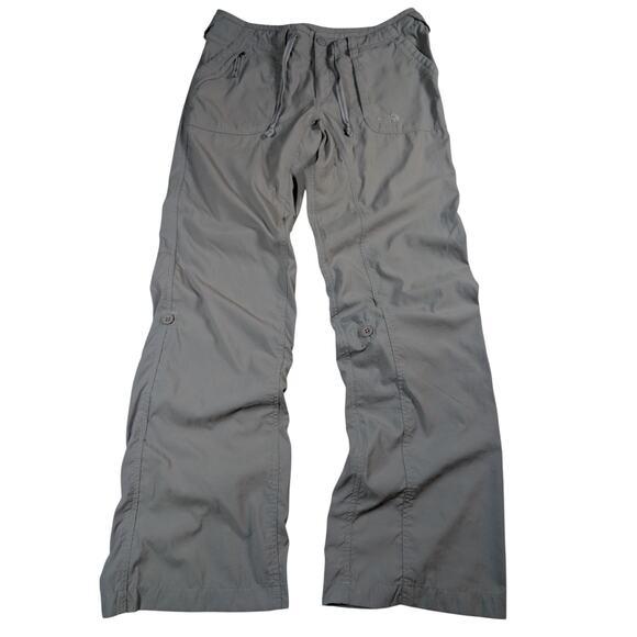 The North Face Gray Convertible Nylon Outdoor Hiking Bootcut Pants Sz 8 Gorpcore - Picture 1 of 8